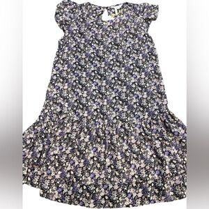BCBGeneration Dress Purple Pink‎ Black  Floral Print Ruffle Size Medium